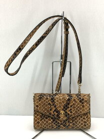 【中古】MICHAEL KORS◆ショルダーバッグ/チェーンウォレット/財布/BEG/レディース/パイソン/蛇柄【服飾雑貨他】