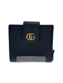 【中古】GUCCI◆2ツ折サイフ/レザー/BLK/レディース/523193 CAO0G 1000【服飾雑貨他】