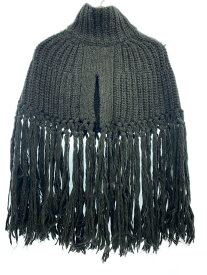 【中古】TODAYFUL◆トップス/Fringe Knit Cape/フリンジニットケープ/S/アクリル/グレー/12320528//【レディースウェア】