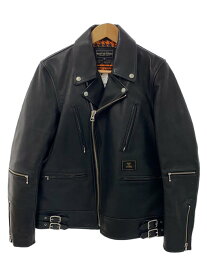 【中古】ROUGH AND RUGGED◆レザージャケット・ブルゾン/1/レザー/BLK/無地【メンズウェア】