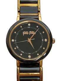 【中古】Folli Follie◆クォーツ腕時計/アナログ/ブラック/WF14R034BS【服飾雑貨他】