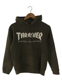 【中古】THRASHER◆THRASHER SKATE MAG HOOD/S/コットン/カーキ/USモデル【メンズウェア】