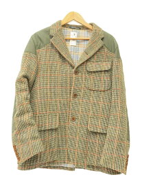 【中古】Nigel Cabourn◆xHARRIS TWEED/クラシックカメラマンジャケット/コート/ツイード/グリーン/8091130004【メンズウェア】