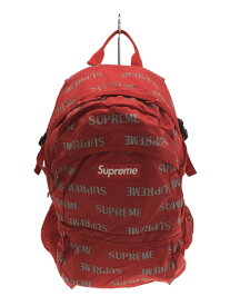 【中古】Supreme◆リュック/ナイロン/RED/プリント/3m reflective repeat backpack/16aw【バッグ】