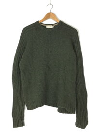 【中古】J.CREW◆セーター(厚手)/L/ウール/グリーン/クルーネック/ニット【メンズウェア】