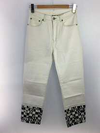 【中古】X-girl◆HOTROD STRAIGHT PANTS/ストレートパンツ/2/コットン/WHT/105202031009【レディースウェア】