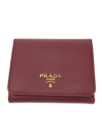 【中古】PRADA◆3つ折り財布/--/PNK/無地/レディース【服飾雑貨他】