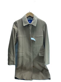 【中古】BURBERRY BLUE LABEL◆虫食い有/ステンカラーコート/38/ウール/BEG//【レディースウェア】