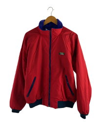 【中古】L.L.Bean◆80S/MADE IN USA/warm-up jacket/ナイロンジャケット/L/コットン/レッド【メンズウェア】