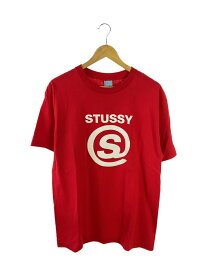 【中古】STUSSY◆90s/deadstock/Tシャツ/L/コットン/RED【メンズウェア】