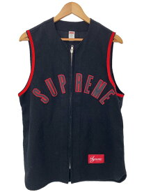 【中古】Supreme◆ベスト/S/ウール/BLK/14AW/Sleeveless Baseball Jersey【メンズウェア】