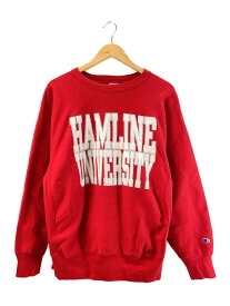 【中古】Champion◆80S/RW/HAMLINE UNIVERSITY/ラバープリント/スウェット/XL/コットン/RED/プリント【メンズウェア】