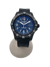 【中古】BREITLING◆クォーツ腕時計/アナログ/ラバー/BLK/BLK/X74320【服飾雑貨他】