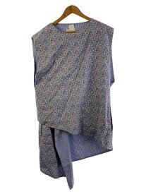 【中古】Engineered Garments◆Reversible Wrap Vest/ベスト/--/コットン/BLU/花柄【レディースウェア】
