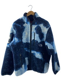 【中古】Supreme◆21AW/Bleached Denim Print Fleece/フリースジャケット/L/ポリエステル/ブルー【メンズウェア】