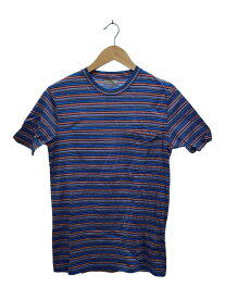 【中古】LANVIN◆Tシャツ/XS/コットン/BLU/ボーダー【メンズウェア】