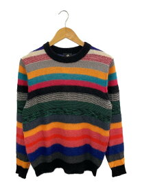 【中古】Paul Smith◆セーター(厚手)/L/ウール/マルチカラー/ボーダー【メンズウェア】