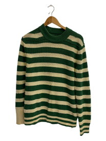 【中古】sacai◆18SS/Stripe Knit Sweater/1/コットン/GRN/18-01587M【メンズウェア】