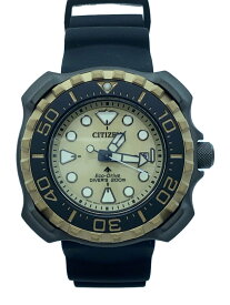 【中古】CITIZEN◆クォーツ腕時計/アナログ/ラバー/BEG/BLK/e168-a5k9n01【服飾雑貨他】