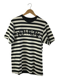 【中古】Supreme◆Tシャツ/M/コットン/WHT/ボーダー/20AW/Stripe Applique S/S Top【メンズウェア】