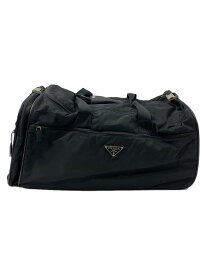 【中古】PRADA◆トラベルキャリー/ナイロン/BLK/無地/持ち手欠損あり【バッグ】