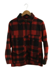 【中古】FILSON◆ジャケット/--/ウール/RED/総柄【メンズウェア】