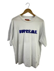 【中古】Supreme◆24SS/Stencil Embroidered S/S Top/Tシャツ/L/コットン/WHT/首元ヨゴレ有【メンズウェア】