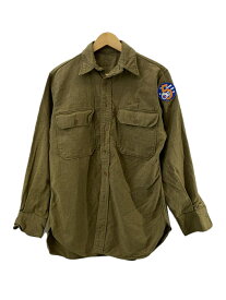 【中古】US.ARMY◆50s/オフィサーウールシャツ/マチ付き/第五空軍章/長袖シャツ/14.5/ウール【メンズウェア】