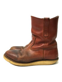 【中古】RED WING◆ペコスブーツ・ペコスブーツ/US8/BRW/ブラウン/茶/【シューズ】