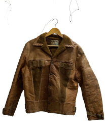 【中古】Pioneer Wear◆レザージャケット /40/レザー/ブラウン【メンズウェア】