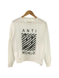 【中古】NUMBER (N)INE◆STUDIOUS別注/ANTI WORLD/長袖Tシャツ/1/コットン/ホワイト【メンズウェア】