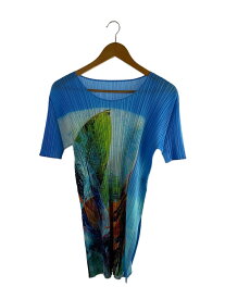 【中古】PLEATS PLEASE ISSEY MIYAKE◆23AW/Tropical Winter/3/ポリエステル/BLU/PP33JT672【レディースウェア】