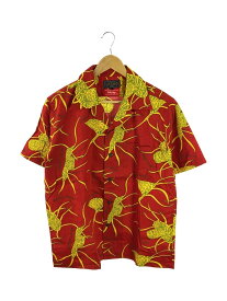 【中古】BEAMS +◆別注 Short Sleeve Aloha Shirt/半袖シャツ/L/コットン/RED/総柄【メンズウェア】