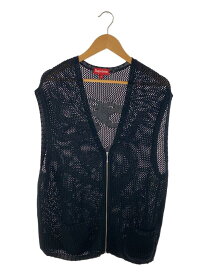 【中古】Supreme◆23SS/Dragon Zip Up Sweater Vest/ニットベスト/M/コットン/ブラック【メンズウェア】