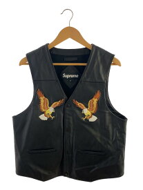 【中古】Supreme◆18ss eagle leather vest/ベスト/M/牛革/BLK【メンズウェア】