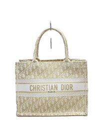 【中古】Christian Dior◆トートバッグ/--/BEG/総柄/オブリーク/ブックトート/ジャガード/【バッグ】