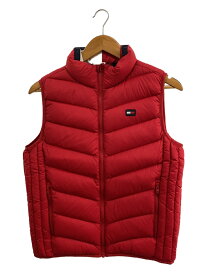 【中古】TOMMY HILFIGER◆ダウンベスト/--/ナイロン/RED【レディースウェア】