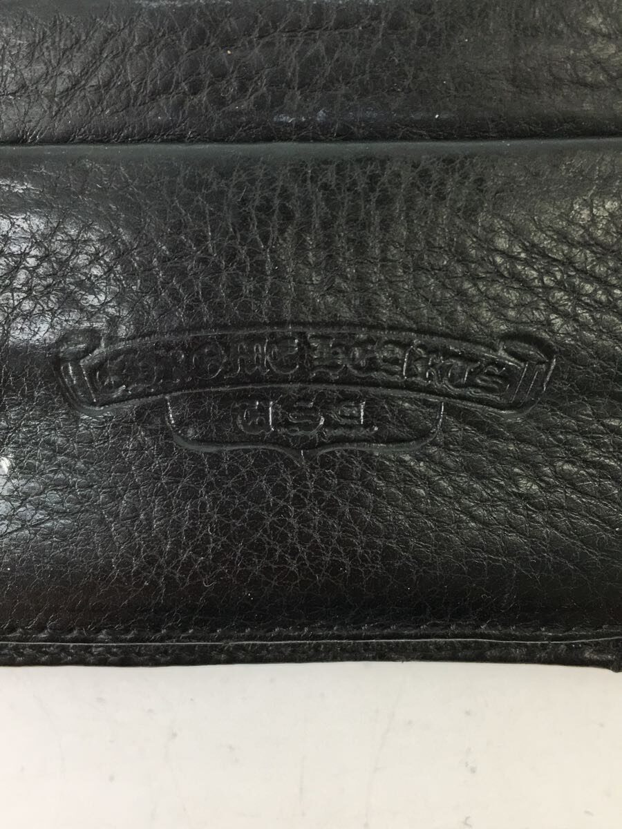 USED CHROME HEARTS Wave Cross Ball/Long Wallet/Leather/Blk/Plain/Men'S ...