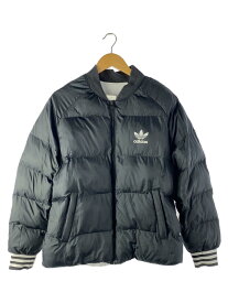 【中古】adidas◆ダウンジャケット/O/ポリエステル/BLK/BR4798/SST REVERSIBLE JACKET/b面汚【メンズウェア】