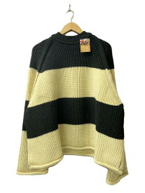 【中古】KIDILL◆22AW Border Pullover Knit Insist on British Wool/WHT/ボーダー【レディースウェア】