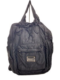 【中古】MARC BY MARC JACOBS◆キルティングリュック/ナイロン/BLK/無地【バッグ】