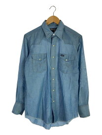 【中古】WRANGLER◆長袖シャツ/XL/コットン/BLU【メンズウェア】