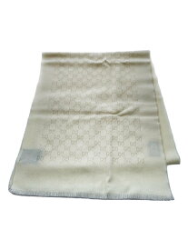 【中古】GUCCI◆GUCCI グッチ マフラー/カシミア/WHT/レディース【服飾雑貨他】