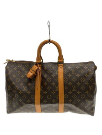 【中古】LOUIS VUITTON◆キーポル45_モノグラム・キャンバス/ボストンバッグ/PVC/BRW/M41428【バッグ】