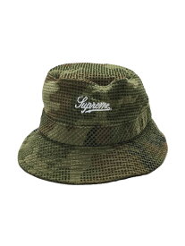 【中古】Supreme◆22AW/Camo Grid Velvet Crusher/バケットハット/S/ベロア/カーキ/カモフラ/メンズ【服飾雑貨他】