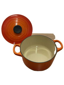 【中古】LE CREUSET◆ココットロンド/両手鍋/サイズ:16cm/ORN【キッチン用品】