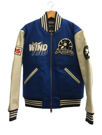 【中古】HYSTERIC GLAMOUR◆20AW/スタジャン/S/ウール/ブルー/WDS-HYS-2-01【メンズウェア】