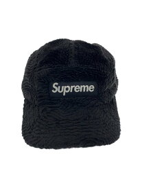 【中古】Supreme◆22AW Swirl Fleece Camp Cap/キャップ/FREE/ポリエステル/BLK/メンズ【服飾雑貨他】