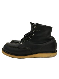 【中古】RED WING◆レースアップブーツ・6インチクラシックモックトゥ/US8.5/BLK/レザー【シューズ】