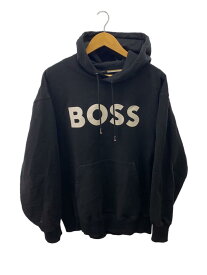 【中古】HUGO BOSS◆ロゴパーカー/BOSS/オーバーサイズフィット/L/ブラック/50485316【メンズウェア】